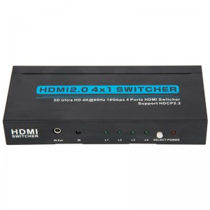 Supporto per switcher HDMI 4x1 V2.0 3D Ultra HD 4Kx2K @ 60Hz HDCP2.2