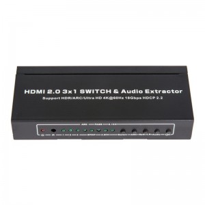 Supporto per switcher e estrattore audio V2.0 HDMI 3x1 ARC Ultra HD 4Kx2K @ 60Hz HDCP2.2 18Gbps