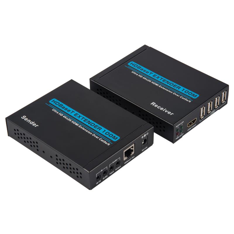 V1.4 4K HDBaset HDMI KVM Extender 100m sopra Single cat5e/6 cable100m@4Kx2K/30Hz