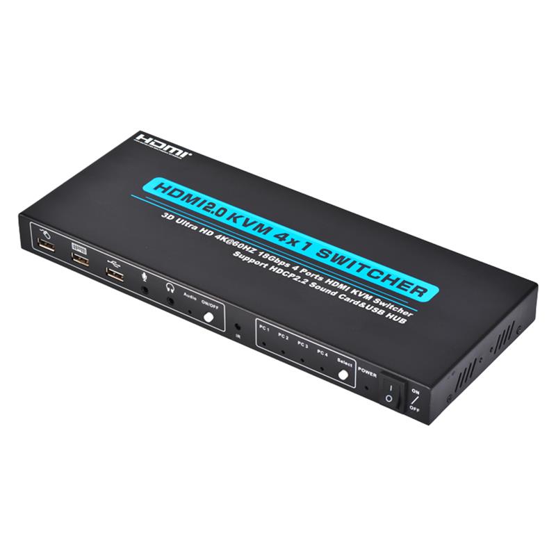 V2.0 HDMI Switcher KVM 4x1 Supporto 3D Ultra HD 4Kx2K \/ 60Hz